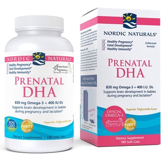 วิตามินบำรุง DHA ยี่ห้อ Nordic Naturals Omega-3 วิตามินดี 400 IU 180 ซอฟเจล สำหรับคุณแม่ตั้งครรภ์  สร้างภูมิคุ้มกัน