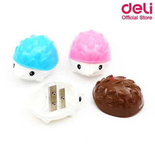 Deli 0564 Pencil sharpener กบเหลาดินสอทรงเม่น แบบ 2 รู คละสี 1 ชิ้น เครื่องเหลาดินสอ ที่เหลาดินสอ เครื่องเขียน กบ กบเหลา