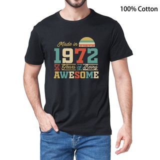 T-shirt  เสื้อยืด พิมพ์ลาย 1972 50 Years Of Being Awesome 50Th สไตล์ฮาราจูกุ สําหรับผู้ชายS-5XL