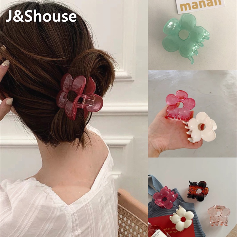 Kf339 แนะนํา!เกาหลีขนาดใหญ่ดอกไม้ผมกรงเล็บคลิปผมเครื่องประดับ