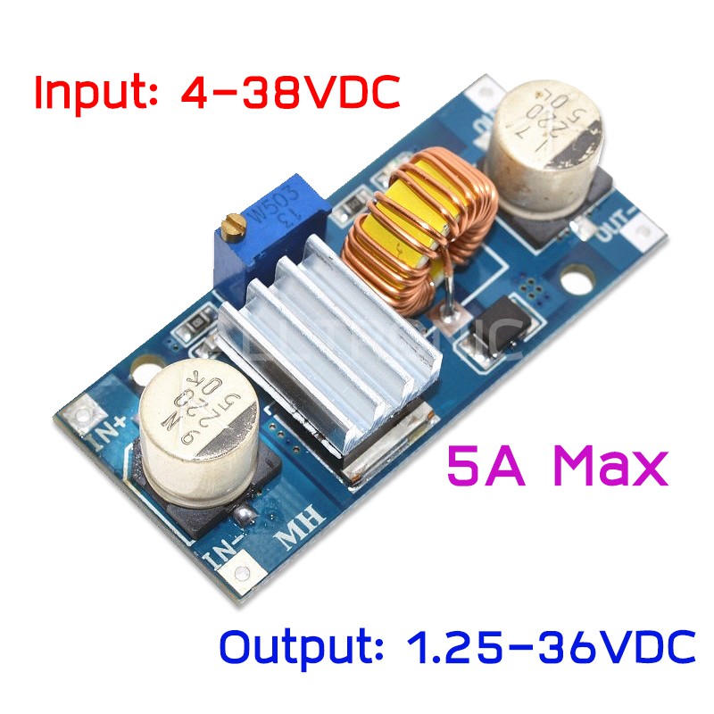 Step Down Buck Converter 5A โมดูลลดแรงดันไฟกระแสตรง