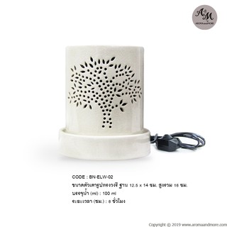 เตาเผาน้ำมันหอมระเหยไฟฟ้าทรงวงรีเซรามิกสีครีมเคลือบเงา-สีดำด้าน Electric Ceramic Aroma Burner(With Dimmer)