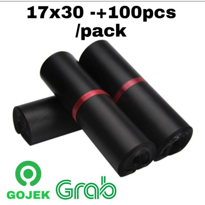 แพ็คพลาสติก ONLINE 17x30 POLYMAIR BLACK พร้อม ADHESIVE 1 ม้วน-+100 ชิ้น