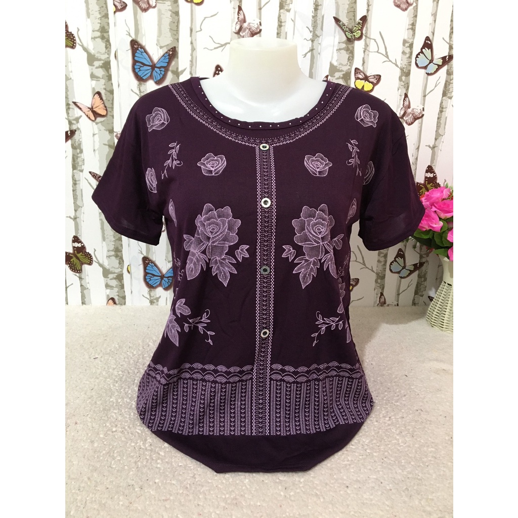 เสื้อลายดอก เสื้อผ้าผู้หญิง อก38-40นิ้ว สาวอวบ รุ่น0052-464