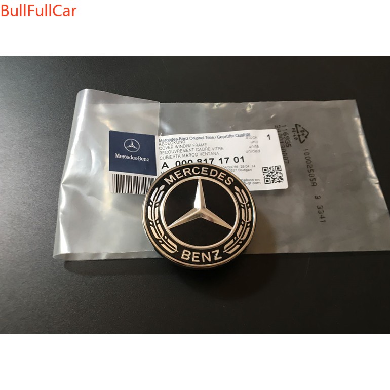 ((คลังสินค้าพร้อม) Benz AMG New Style Black Label Night Kit Front Flat Label Hood Label EC W206 W205 W204 W212