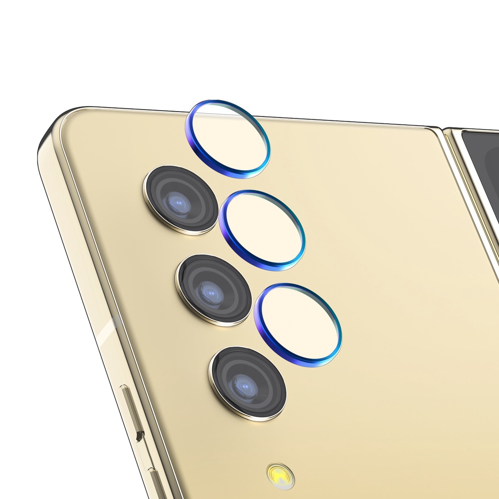K-Max Metallic Ring Camera Protector for Samsung Galaxy Z Fold4(2022), 9H Tempered Glass, Anti-Scatt
