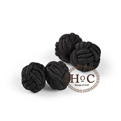 KEMEJA CUFFLINK CUFFLINKS CUFF BUTTON SHIRT FRENCH CUFF SILK KNOT สีดํา CUFFLINKS