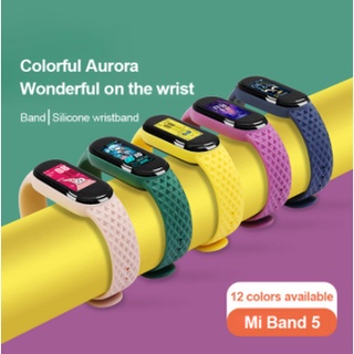 สายนาฬิกาข้อมือซิลิโคนสําหรับ Xiaomi Mi Band 5 6 Mi Band 4 Mi5