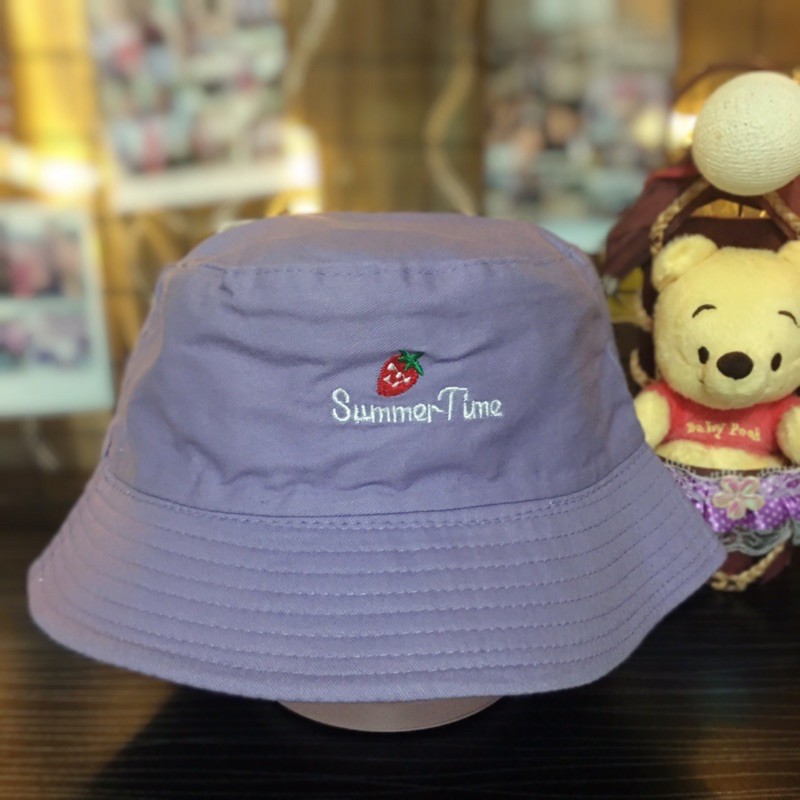 📌 หมวก bucket 🍓 สีม่วงครีม หมวกน่ารักๆใส่ได้สองด้าน 💜
