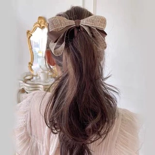 กิ๊บกล้วยติดผมริบบิ้น Tweed Ribbon Banana Pin ทรงริบบิ้นซ้อนผ้าทวีตน่ารักพร้อมส่งในไทย/ กิ๊บติดผม กิ๊บกล้วย กิ๊บเกาหลี