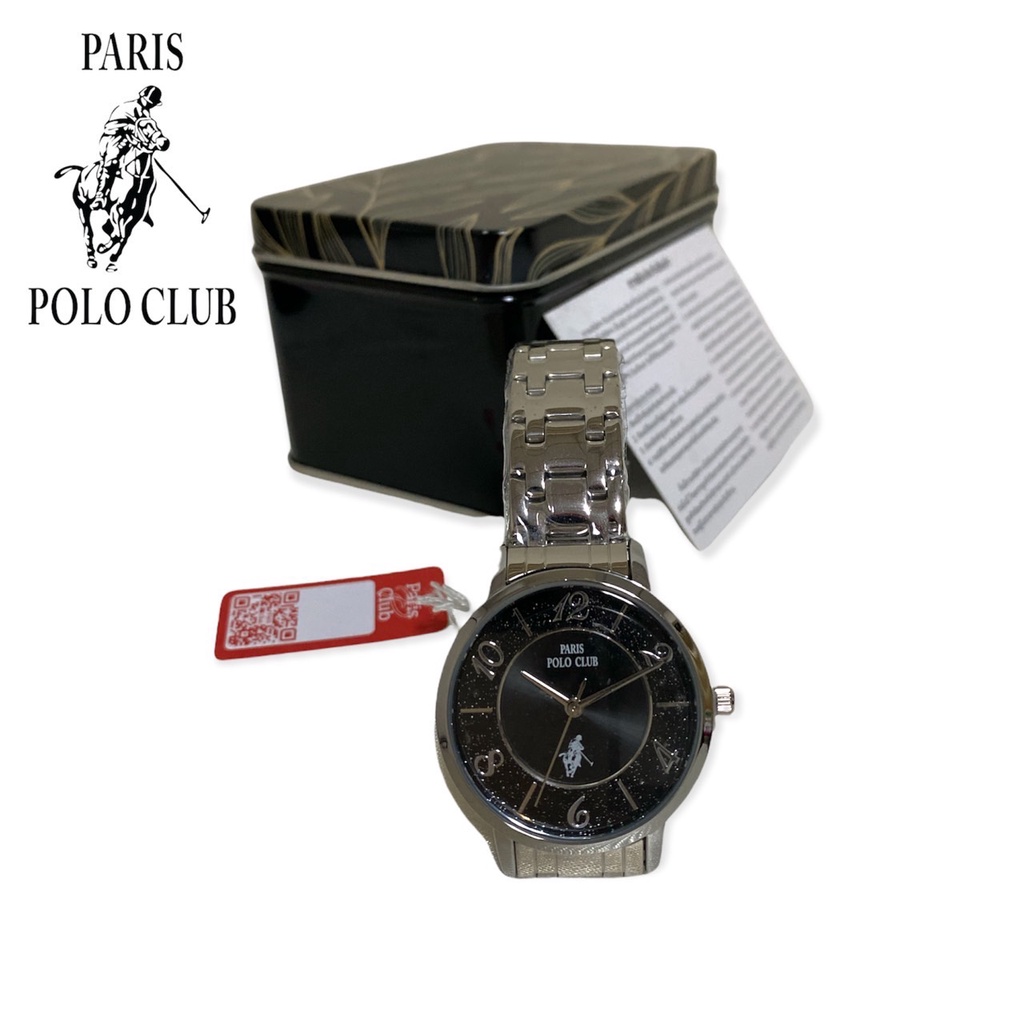 Sale‼️ นาฬิกาแบรนด์แท้ 100% Paris POLO CLUB #2105778L-BK ✅จัดส่งฟรี