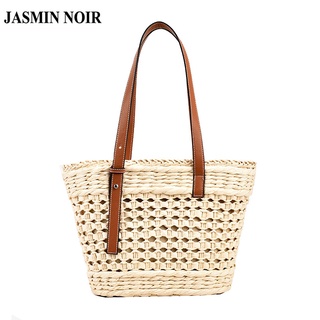 Jasmin NOIR กระเป๋าสะพายไหล่ กระเป๋าถือ ทรงบักเก็ต ฉลุลาย สําหรับสตรี