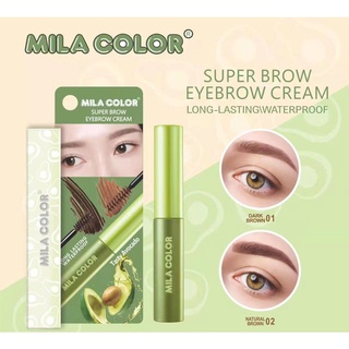 🌟 มาสคาร่าคิ้วกันน้ำ MILA COLOR SUPER BROW EYEBROW CREAM XH042 5กรัม