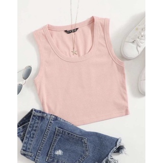 SHEIN [Ct.31] Round Neck Rib-Knit Tank Top