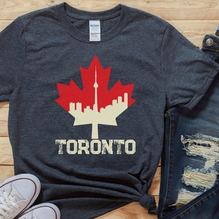 เสื้อยืดผ้าฝ้าย เสื้อยืด พิมพ์ลายกราฟฟิค Toronto cityscape Toronto Ontario ของขวัญ สําหรับผู้ชาย