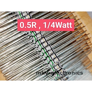 (25ตัว) 0.5R , 0.5โอห์ม 1/4Watt Metal Oxide Film Resistor (รหัสสินค้า M03029)