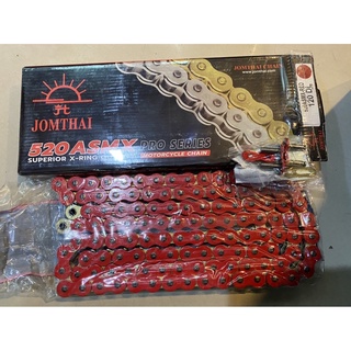 โซ่สี  Jomthai เบอร์ 520ASMX  X-Ring 120 ข้อ 32 RED