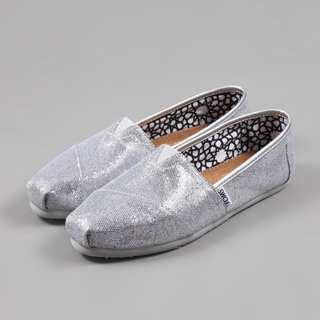 Toms shoes silver แท้100% size 5usยาว22cm