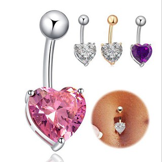 Heart Shape Crystal Fashion Piercing Body Jewelry จิวสะดือ Ring