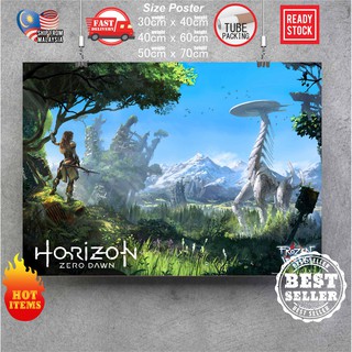 Horizon Zero Dawn โปสเตอร์ติดผนัง PS4 PS5 โปสเตอร์เกมมิ่ง โปสเตอร์ติดผนัง โปสเตอร์ตกแต่งผนัง สติกเกอร์ศิลปะ