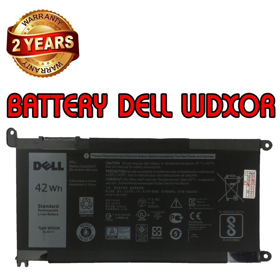 รับประกัน 2 ปี BATTERY DELL WDXOR แบตเตอรี่ เดล Inspiron 5567 7460 Series แท้
