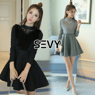 Sevy Wool Knit Sweater Mini Dress