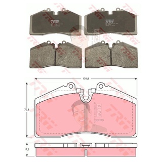 GDB966 ผ้าเบรค-หน้า(TRW) (เนื้อผ้า COTEC) PORSCHE 911 CARRERA, 4, RS TURBO, GT2 (993) 3.6L, 3.8L 93-97-&gt;