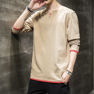 Long-sleeved T-shirt Mens Summer Tide Brand Bottoming Shirt Spring Long-sleeved Trending Clothes