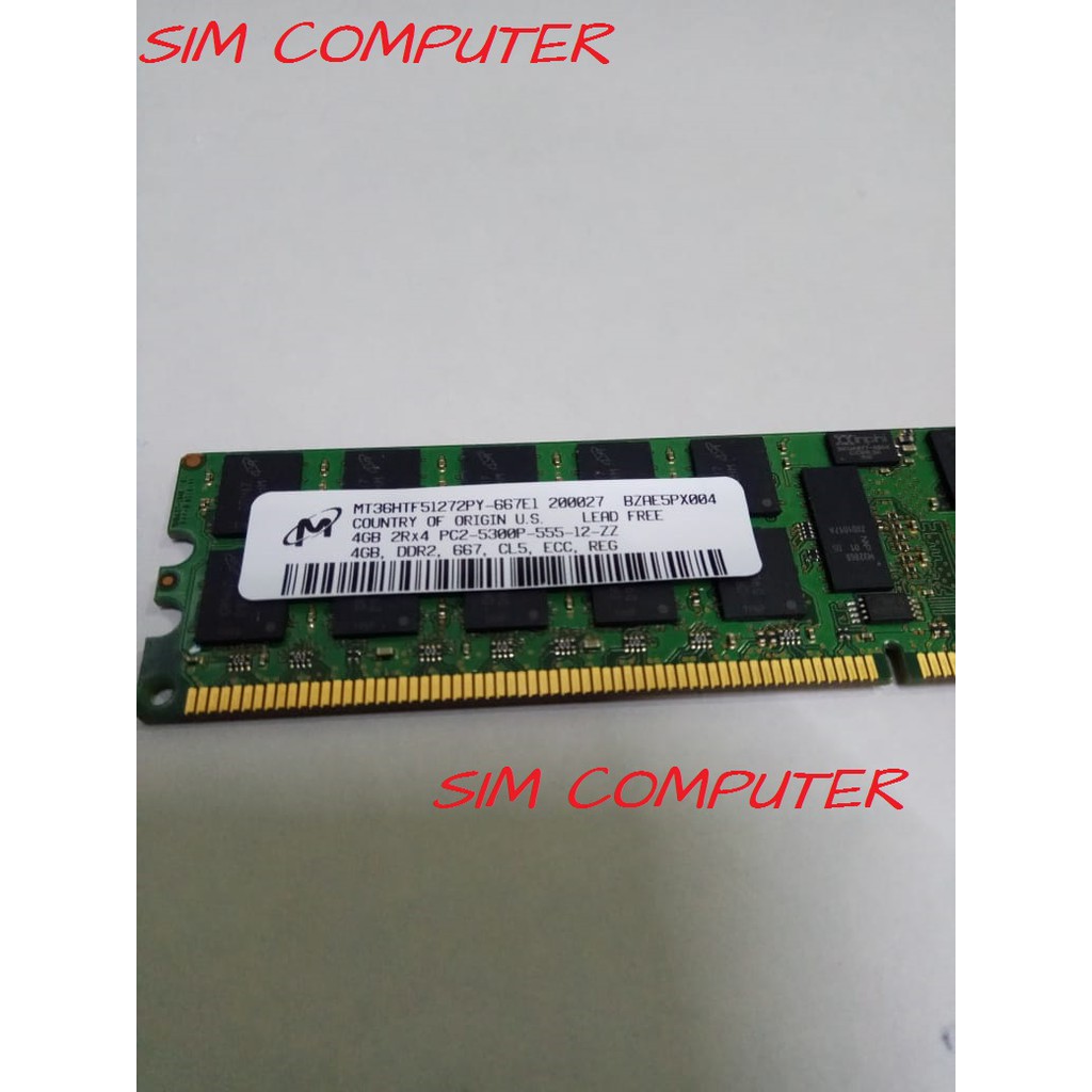 หน่วยความจําเซิร์ฟเวอร์ 4gb DDR2 PC2-5300P CL5 ECC