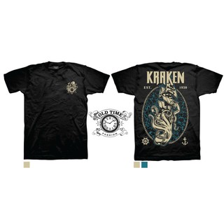 Oldtime เสื้อยืด รุ่นKraken est.1930 สีดำ