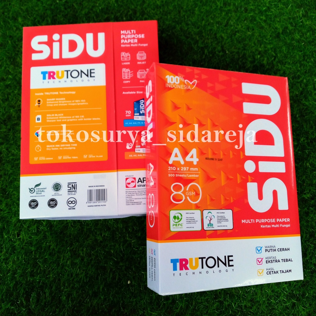 Sinar Dunia SIDU A4 HVS Paper 80 แกรม / A4 HVS Paper 80 gr 80 แกรม / SIDU Sinar Dunia 80gram Photoco