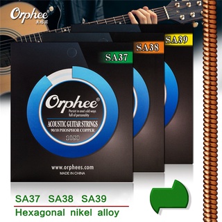 Orphee SA37 SA38 SA39 สายกีตาร์อะคูสติก หกเหลี่ยม โลหะผสมนิกเกิล 90/10 ฟอสฟอร์ ทองแดง อุปกรณ์เสริม แบบเปลี่ยน