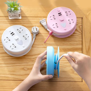 ♗♚۞4.8m feet สามารถรองรับ multifunctional usb socket panel power strip creative wall climbing strip socket with line pow