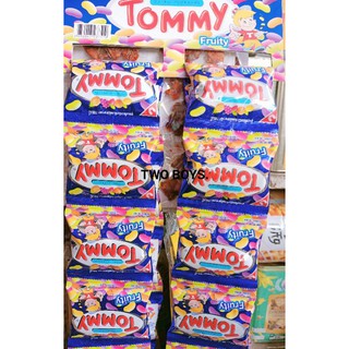 (ขนมยุค 90s) ขนมเด็ก TOMMY ลูกอมเคี้ยวหนึบ รสผลไม้รวม (ยกแผง)