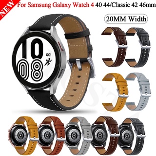 สายนาฬิกาข้อมือ หนังวัวแท้ 20 มม. 22 มม. แบบเปลี่ยน สําหรับ Samsung Galaxy Watch 4 classic 40 มม. 44 มม. 42 มม. 46 มม.