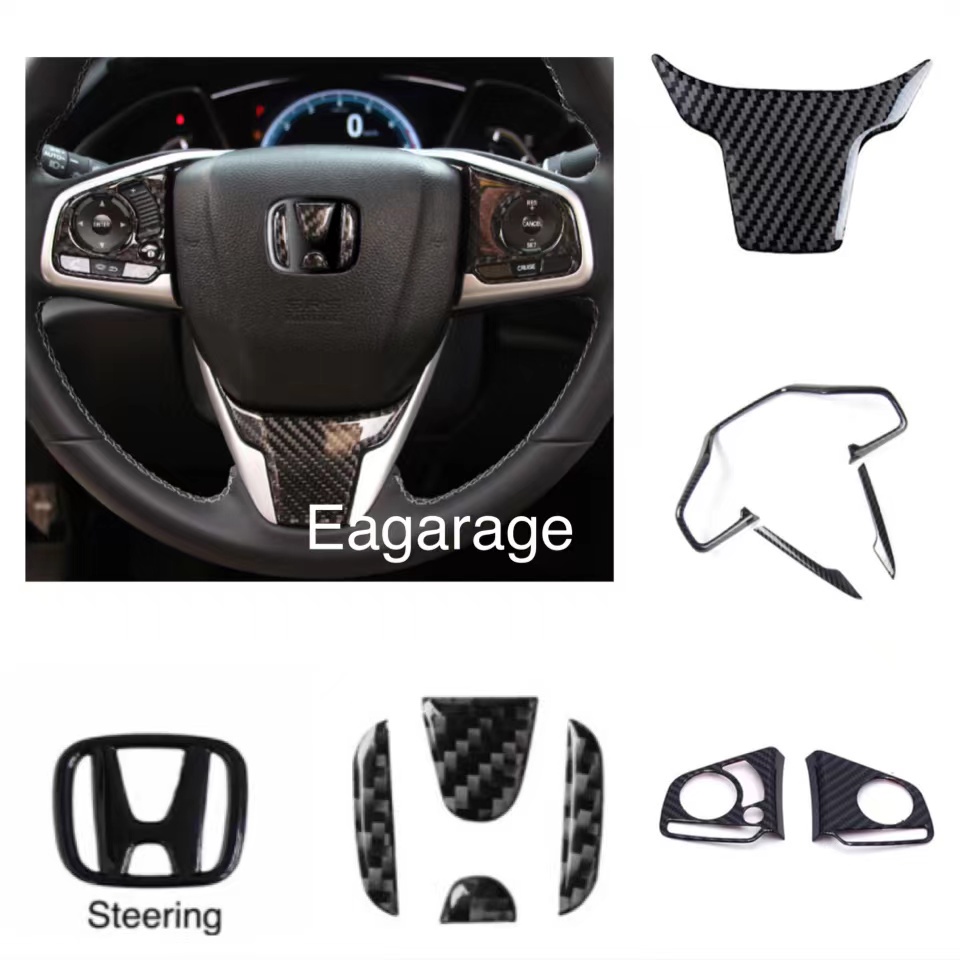 ฝาครอบพวงมาลัยคาร์บอน Honda Civic Fc /สัญลักษณ์ V / พวงมาลัย / พวงมาลัย / ฝาครอบโลโก้พวงมาลัย