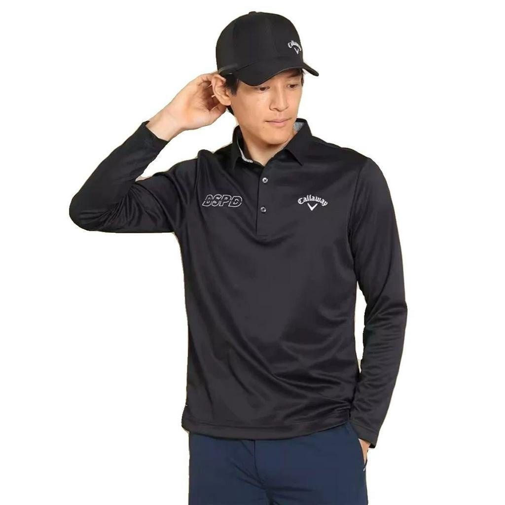 [Callaway] Golf Mens Spring Autumn Long Sleeve T-Shirt Fashion Sports Casual Plus Size POLO Shirt CX2305 Sportswear