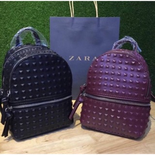 NEW! ZARA EMBOSSED STUDS MINI BACKPACK 💕🍭