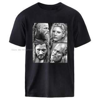 เสื้อยืดแขนสั้นลําลอง ผ้าฝ้าย พิมพ์ลาย Vikings Ragnar Lagertha คุณภาพสูง เหมาะกับใส่ทํางาน แฟชั่นฤดูร้อน สําหรับผู้ชายS-