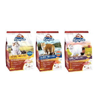 Kaniva Cat อาหารแมว ขนาด 370-400กรัม สูตรเนื้อไก่ สูตรแซลมอน ปลาทูน่าและข้าว บำรุงผิวหนังและขน สำหรับแมวทุกช่วงวัย