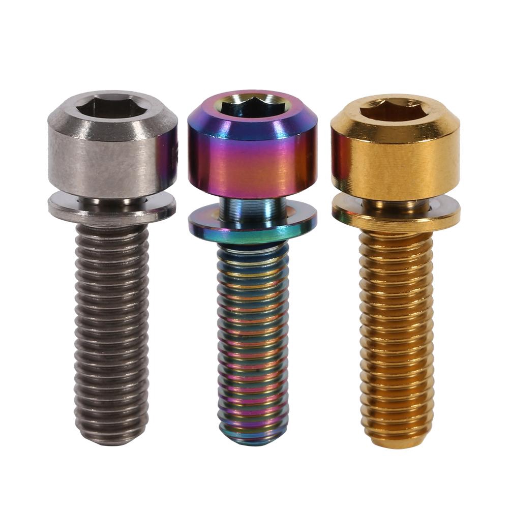 Viti Titanio M7x20mm 4 Pezzi Viti Per Attacco Manubrio Bici, 4 Pezzi M7x20mm Viti Esagonali Interne Per Stelo In Lega Di Titanio Leggera Viti Per Bulloni Attacco Manubrio Per Bici Da Strada