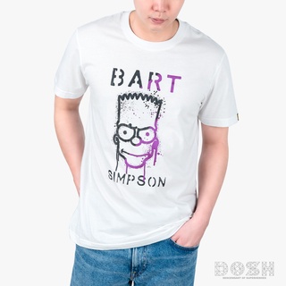 🌟พร้อมส่ง🌟DOSH :MENS T-SHIRTSเสื้อยืด คอกลม แขนสั้น  ผู้ชาย สีขาว XS-XL ลิขสิทธิ์THE SIMPSONS รุ่นDSIMT5042-OW