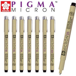 ปากกาหัวเข็มตัดเส้น Sakura Pigma Micron หมึกสีดำ,สีเทาเข้ม,สีเทาอ่อน