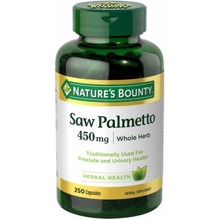 ลดผมร่วงชาย ปรับฮอร์โมน Natures Bounty Saw Palmetto 450 mg 250 แคปซูล