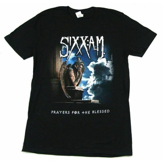 ผ้าฝ้ายคอกลมเสื้อยืด ราคาสูง Sixx A.M. คําอธิษฐาน ทัวร์อวยพร สีดําfrom S-4XL