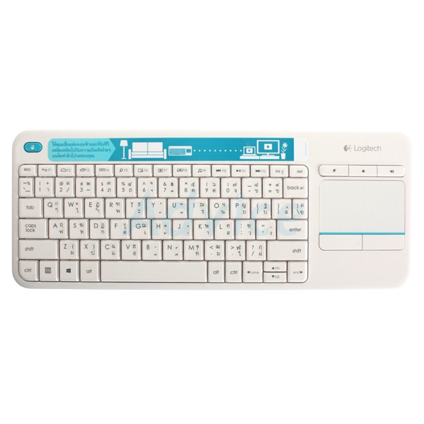 LOGITECH  USB Wireless Touch Keyboard LG-K400 Plus White