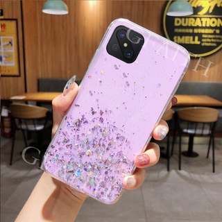 ใหม่ เคสโทรศัพท์ TPU แบบิ่ม ลายกลิตเตอร์ดาว อวกาศ สีใส สำหรับ OPPO Reno4 Z 5G 2020