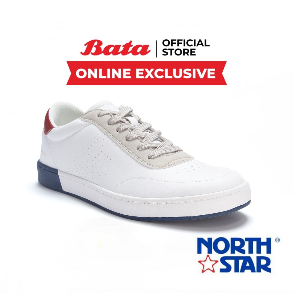 Bata บาจา ยี่ห้อ North Star รองเท้าผ้าใบ สนีคเคอร์ รองเท้าผ้าใบแฟชั่น สำหรับผู้ชาย รุ่น Clyde สีขาว 8201007