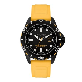 Nautica Mens N11617G Analog Display Watch with Black Case (Yellow/Black)