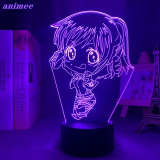 โคมไฟกลางคืน LED รูปอนิเมะผ่าพิภพไททัน Sasha Braus Chibi 3d ของขวัญ สําหรับตกแต่งห้องนอนเด็ก